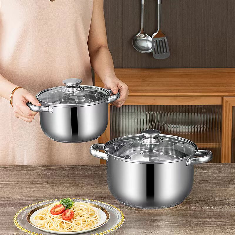 Оптовая продажа caserole комплект дешевой цене приготовления бульона роскошной кухней 3 слоя Индукционная 6 шт набор посуды из нержавеющей стали