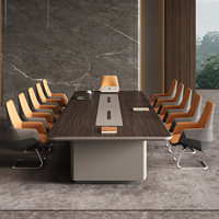 Table de conférence modulaire rectangulaire en bois, grande et moderne, pour usage domestique, bureau, hôtel, 12 places, mobilier de bureau, chaise