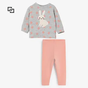 Custom Children Girls Guipure Lace Pyjamas Animal Embroidered Knit Pajama Sets for Kids