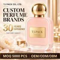 Flacon de parfum en verre givré rose 50 ml avec bouchon à bille doré, flacon de parfum de luxe pour marque de parfum à étiquette privée, coffret cadeau