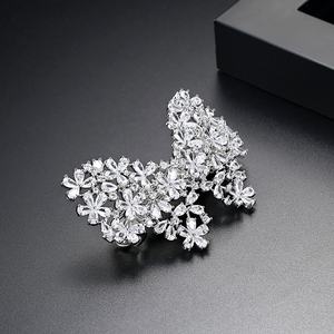 Nouveau luxe mariée mariage papillon épingles à cheveux mode dames clair Zircon Barrette femmes étincelant élégant pince à cheveux tête bijoux - Product Image 3