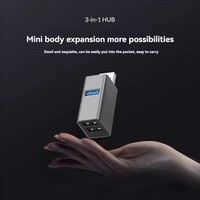 Hub USB 3 ports, séparateur USB haute vitesse, transfert de données rapide, mini extension USB portable pour PC, ordinateur de bureau, ordinateur portable, hub USB a