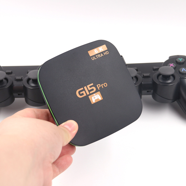In Stock with Dual 2.4G Wireless Controller Retro Video Game Console Android Game Box HD Video Game G15 Pro 6k Console for SFC