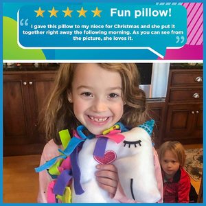 Kit de Bricolage 2026 : Créez Votre Propre Cadeau de Noël – Coussin Licorne Arc-en-ciel en Feutre Doux Géant Facile à Nouer (Sans Couture) pour Enfants - Product Image 4