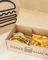 Ailes de poulet frites personnalisées Tacos papier Kraft Logo personnalisé Burger Takeway boîtes d'emballage alimentaire