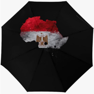 Parapluie pliant entièrement automatique à motif drapeau culturel égyptien, idéal pour les voyages en extérieur et les activités de plein air - Product Image 2
