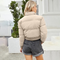 Femmes Denim Puffer Vestes Rembourré Vers Le Bas Manteau Ski Vêtements Épaissir Cropped Top Matelassé Outwear Hiver Tenues Parka Veste