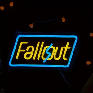 1 adet Fallout mektup Neon ışık, nişan parti için, yatak odası dekorasyon, çok amaçlı dekoratif duvara monte ışık, USB Powered