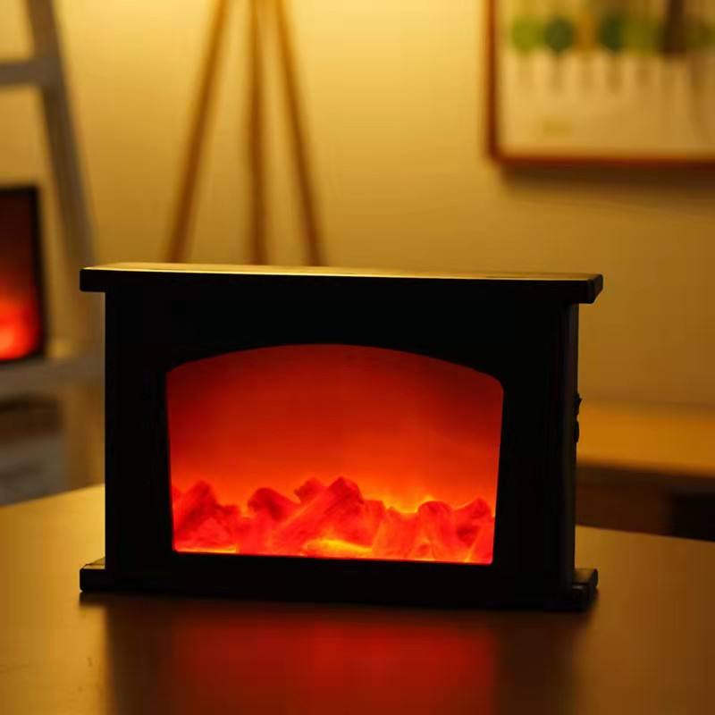 Qinyang LED Fireplace Flame Lamp | USB/Battery Powered Flickering Light for Holiday Decor