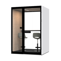 Pod Kantor Kedap Suara Modern untuk 2 Orang 30dB, Booth Pertemuan Akustik Bersertifikasi ISO, Workstation Privasi, Ruang Kerja Bersama, Aluminium