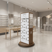 Présentoir de Comptoir Rotatif en Acrylique et Bois pour Lunettes de Soleil et de Vue avec Miroirs – Idéal pour Magasins et Boutiques – Modèle Classique