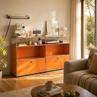 Armoire de rangement modulaire en acier, style Bauhaus, écologique, durable, gain de place, combinaison libre, buffet ouvert