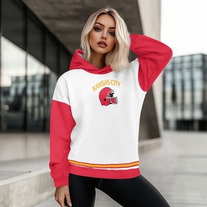 Felpe con Logo della squadra di calcio della città Kansas personalizzate con cappuccio sublimazione felpe da <span class=keywords><strong>donna</strong></span> in poliestere completamente stampate con cappuccio Dropshipping - Product Image 5