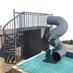 Custom Building Outside Luxury Staircase for Home to 2nd Floor Fire Escape Stairs Duplex Stairs Villa <strong>Swimming</strong> <strong>Pool</strong> Stair <strong>Slide</strong> - Product Image 2