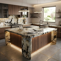 Dalle de marbre naturel Pandora Beige Blanc, carrelage Patagonia, comptoirs en marbre naturel brésilien