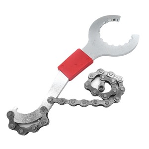 Herramienta multifunción para soporte inferior de bicicleta, llave de cadena de acero con mango rojo para reparación y mantenimiento de bicicletas - Product Image 3