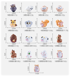 In miniatura 3D animale cartone animato modello di foresta fata decorazione in resina artigianale casa di cervi scoiattolo mucca criceto gufo figurine - Product Image 2