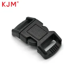 KJM – collier de chien noir recyclé avec Logo personnalisé Pom, boucle à dégagement rapide, matériel pour animaux de compagnie, boucle de ceinture en plastique
