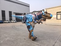 Costume de dinosaure T-Rex mécanique à plumes, design de pattes cachées, léger et flexible, tailles personnalisées pour usage en centre commercial et aéroport