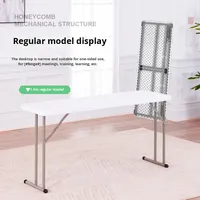 Table pliante rectangulaire en plastique minimaliste moderne, écologique, avec coussin imperméable, cadre en métal durable, mobilier d'extérieur