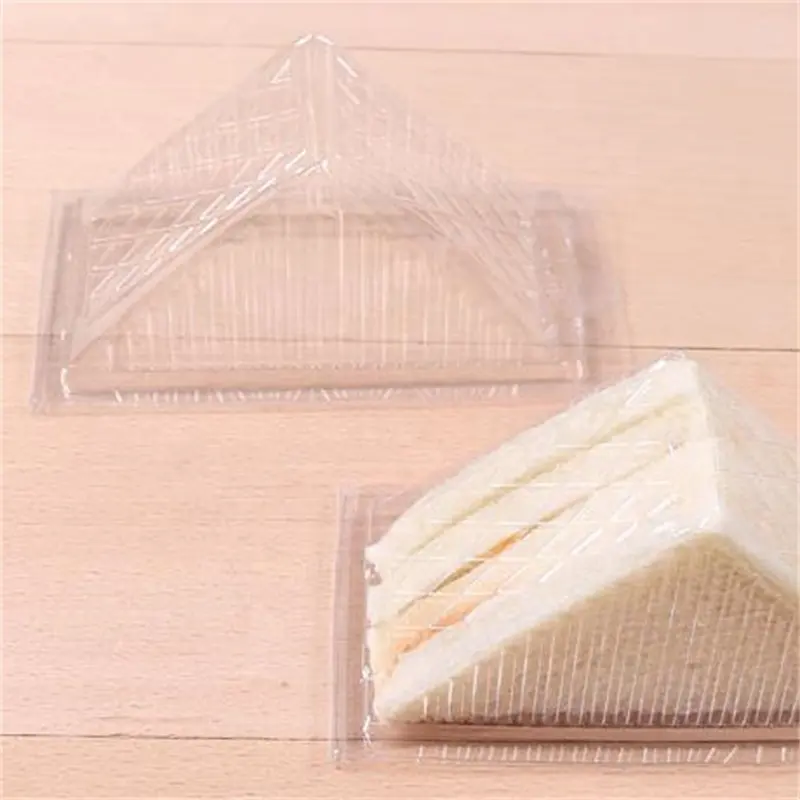 الوجبات الجاهزة صناديق الطعام شفافة مثلث مخبز شطيرة صندوق بلاستيكي