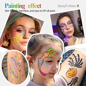 Stylo de peinture corporelle lavable, tatouage temporaire, maquillage de scène pour festival, aquarelle douce et acrylique double-tête, 12 couleurs - Product Image 1