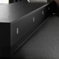 Meubles de salon modernes en bois pour maison support de télévision en marbre de luxe à dessus rond armoire latérale centrale table basse noire