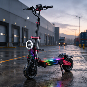 Trottinette électrique à double moteur pliable tout-terrain en alliage d'aluminium 11 pouces avec éclairage LED étanche - Product Image 5