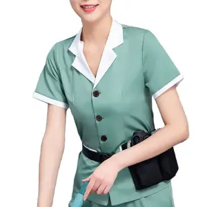 Hospital nursing work clothes women short sleeved cleaning clothing suit jacket cleaning uniform