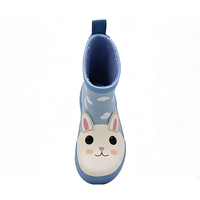 Bottes de pluie pour enfants en caoutchouc imperméables, doublées polaire, antidérapantes, motif lapin 3D, fourniture directe usine