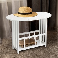 Petite table basse pliable Petite table d'appoint mobile créative en bois massif simple pour ménage