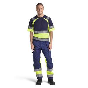 BLAKLADER - 155818118933D92 Pantalón Hi-Vis con elástico Azul marino/Amarillo-EAN 7330509653418 ROPA DE TRABAJO DE LA HI-VIS - Product Image 3