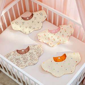 Babero de Muselina de Algodón Transpirable, Impermeable, de Doble Cara, 4 Capas, Paño para Bebés, con Botón a Presión, Reversible y Absorbente - Product Image 6