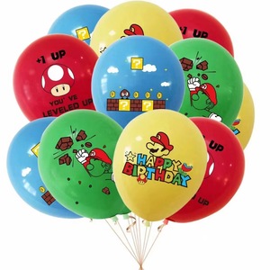 TS gran oferta 12 piezas embalaje dibujos animados <span class=keywords><strong>Mario</strong></span> globo de látex Feliz cumpleaños <span class=keywords><strong>Mario</strong></span> <span class=keywords><strong>Bros</strong></span> globo de látex conjunto para decoración de fiesta - Product Image 2