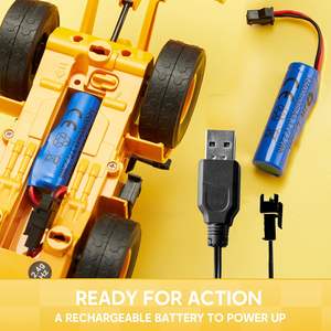 Camion <span class=keywords><strong>tracteur</strong></span> excavateur <span class=keywords><strong>télécommandé</strong></span> DWI Dowellin avec lumière et son, 2,4 G, chargeur frontal, jouet de construction - Product Image 4