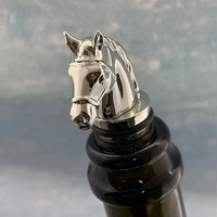 Bouchon de bouteille de vin personnalisé avec tête d'animaux, bouchon de bouteille de vin mignon, bouchon de vin de tête de cheval de noël