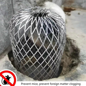 Pantalla de filtro de canalón expandido de acero inoxidable, bloqueo de hojas, cubierta protectora de drenaje de suelo antibloqueo para techo de aleros - Product Image 6