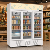 Réfrigérateur commercial vertical à trois portes, à température unique, à refroidissement par air, pour boissons