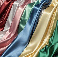 Robe en tissu de satin mat de haute qualité imitation soie doublure tissu de soie tissu de vêtements de couleur unie