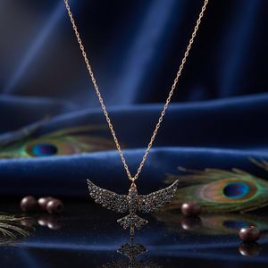 Noir Zircon Pierre Phoenix Oiseau Charme Pendentif Turc À La Main En Gros 925 Bijoux En Argent Sterling - Product Image 3