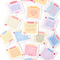 Kartu Tarot Yoga Positif yang Dapat Disesuaikan untuk Wanita, Pertanyaan Inspiratif untuk Mindfulness Harian, Kartu Afirmasi 350gsm