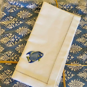 Vente en gros de serviettes de table à manger de luxe faites à la main en coton motifs de broderie florale lin personnalisé pour les mariages - Product Image 1