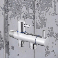 Robinet de toilette moderne chic en laiton finition chrome, double commande d'angle, multifonction, un en deux, robinet de salle de bain pour partenaire