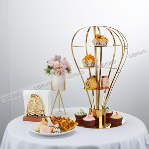 Support à Dessert doré simple pour <span class=keywords><strong>montgolfière</strong></span> verticale support d'affichage de gâteau en métal élégant pour buffet de fête de mariage de restaurant d'hôtel - Product Image 1