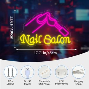 Nail Salon Neon <b>Sign</b> With Manicure Hand Nail Polish Graphic Adjustable Brightness LED Acrylic Neon Promotional Signage - Product Image 1