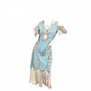 Vestido Flapper Vintage Años 20 Estilo Gran Gatsby para Mujer, Bordado con Lentejuelas, Cuello Cuadrado, Silueta Ajustada, Ecológico, Sexy, con Hombros Descubiertos - Product Image 4