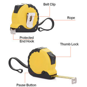 Thép đo băng với lớp phủ nylon 5 mét chiều dài inch/Metric hệ thống Hướng dẫn sử dụng khóa khả năng hiển thị cao trường hợp móc thép - Product Image 4