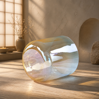 Bol chantant en quartz d'alchimie pur à 99,99 %, professionnel, 440 Hz/432 Hz, dégradé bleu/jaune, pour la thérapie sonore par vibration