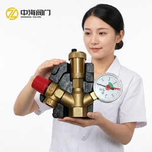 Ensemble <span class=keywords><strong>de</strong></span> sécurité pour chaudière en laiton avec soupape <span class=keywords><strong>de</strong></span> décharge <span class=keywords><strong>de</strong></span> <span class=keywords><strong>pression</strong></span> <span class=keywords><strong>de</strong></span> vapeur et manomètre, pour réservoir d'eau isolé - Product Image 1