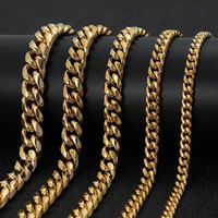 Collier Chaîne Hip Hop Tendance pour Femme, Ras-du-Cou Lien Cubain en Acier Inoxydable Plaqué Or, Bijou